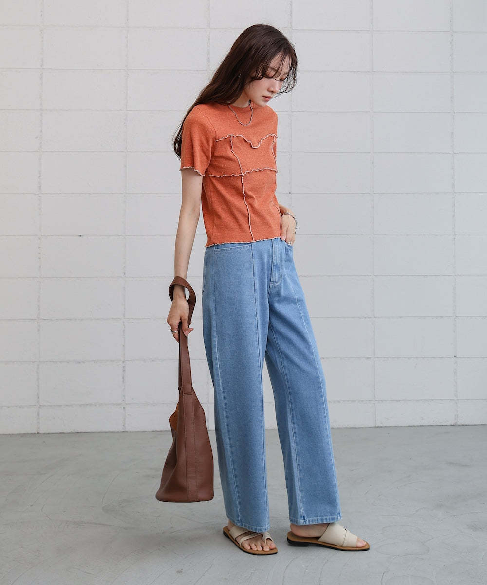 ビスチェライク配色メロウカットソー