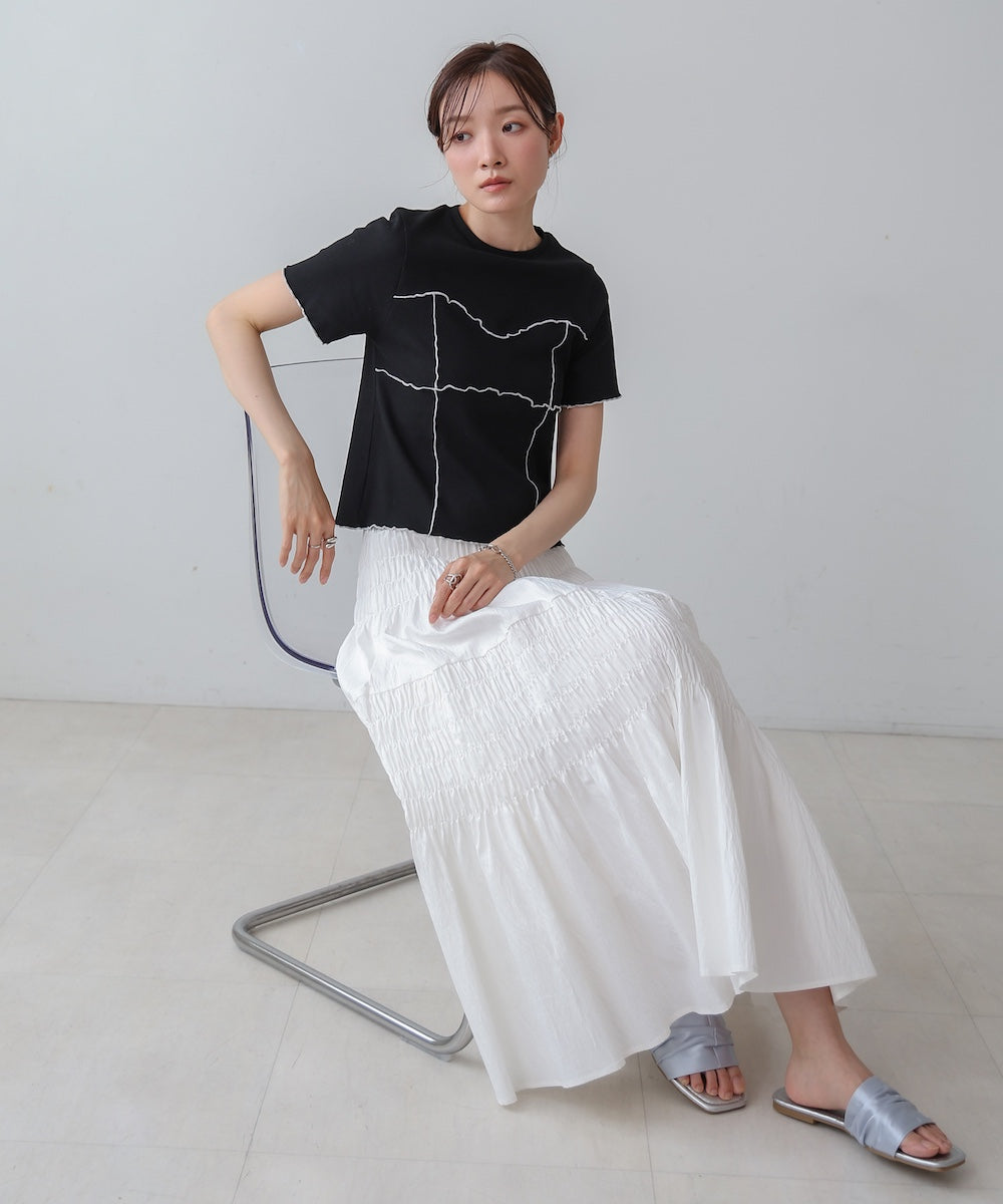 ビスチェライク配色メロウカットソー