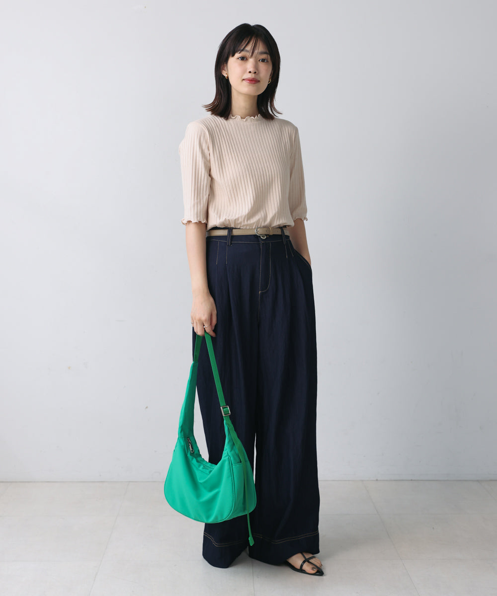5分袖リブTシャツ