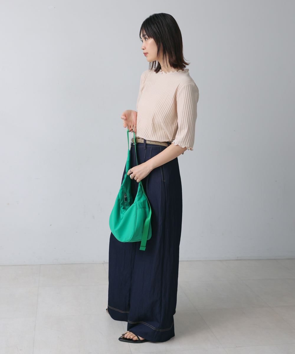 5分袖リブTシャツ