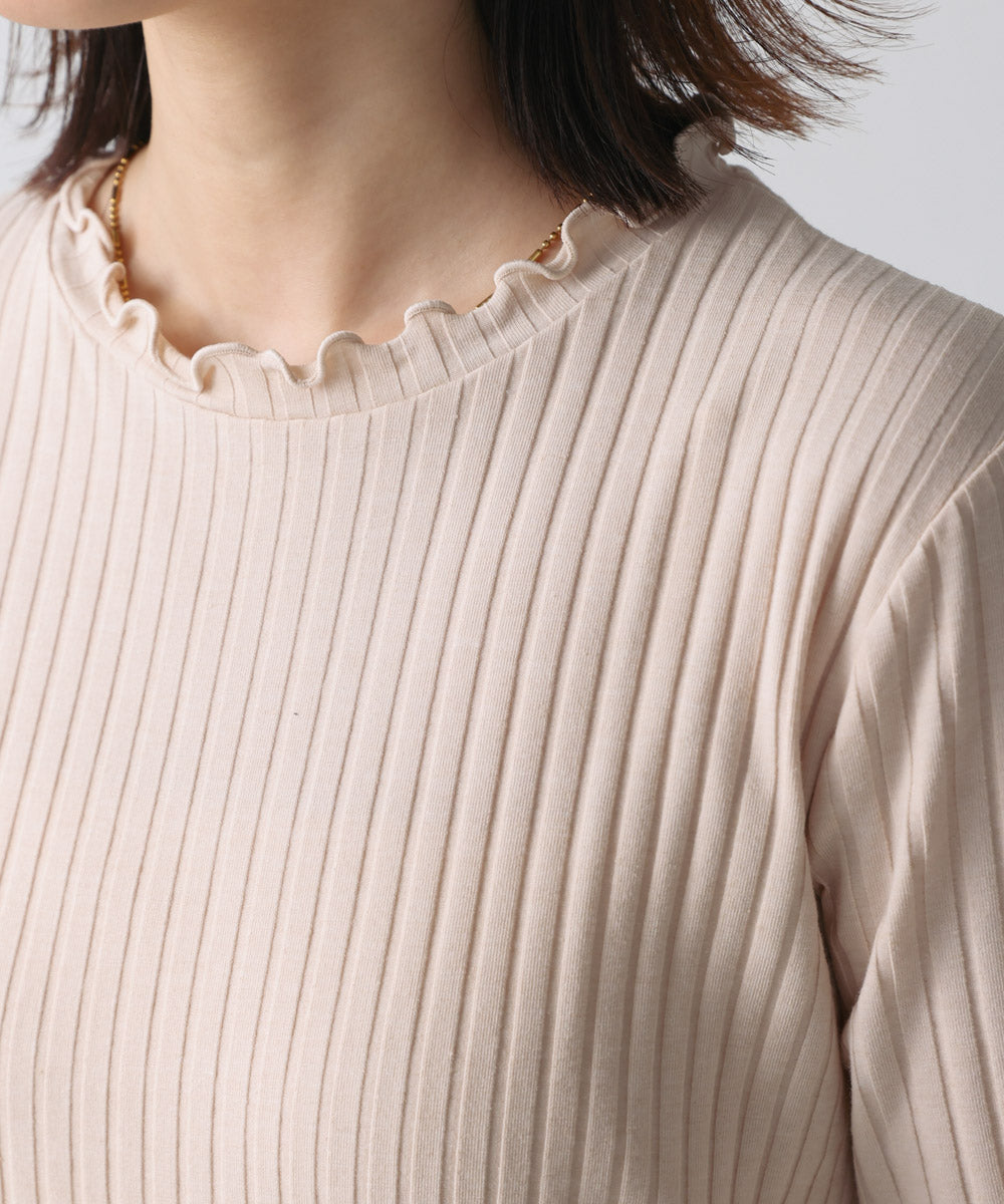 5分袖リブTシャツ