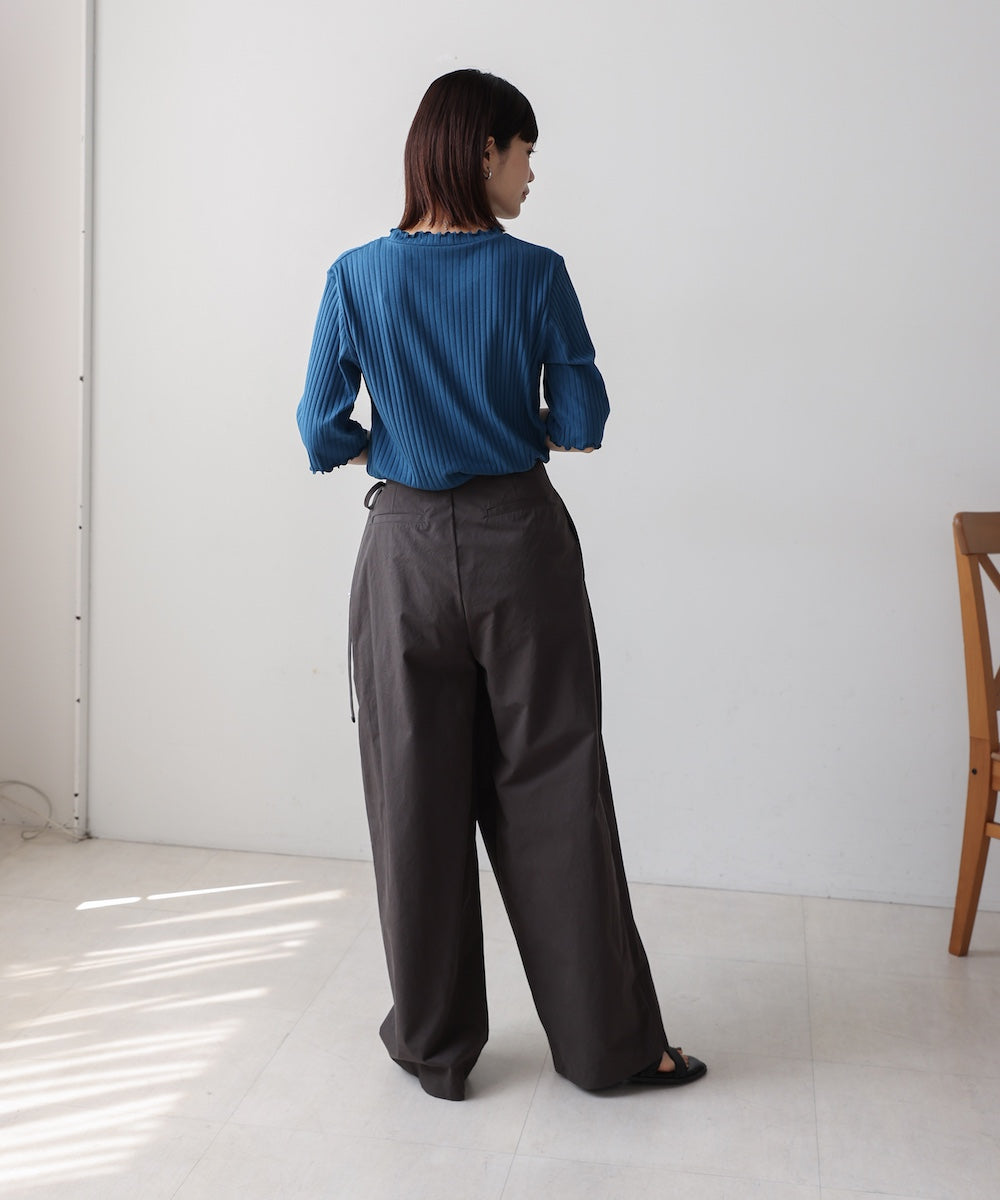 5分袖リブTシャツ