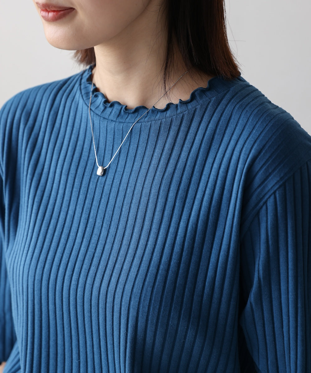 5分袖リブTシャツ