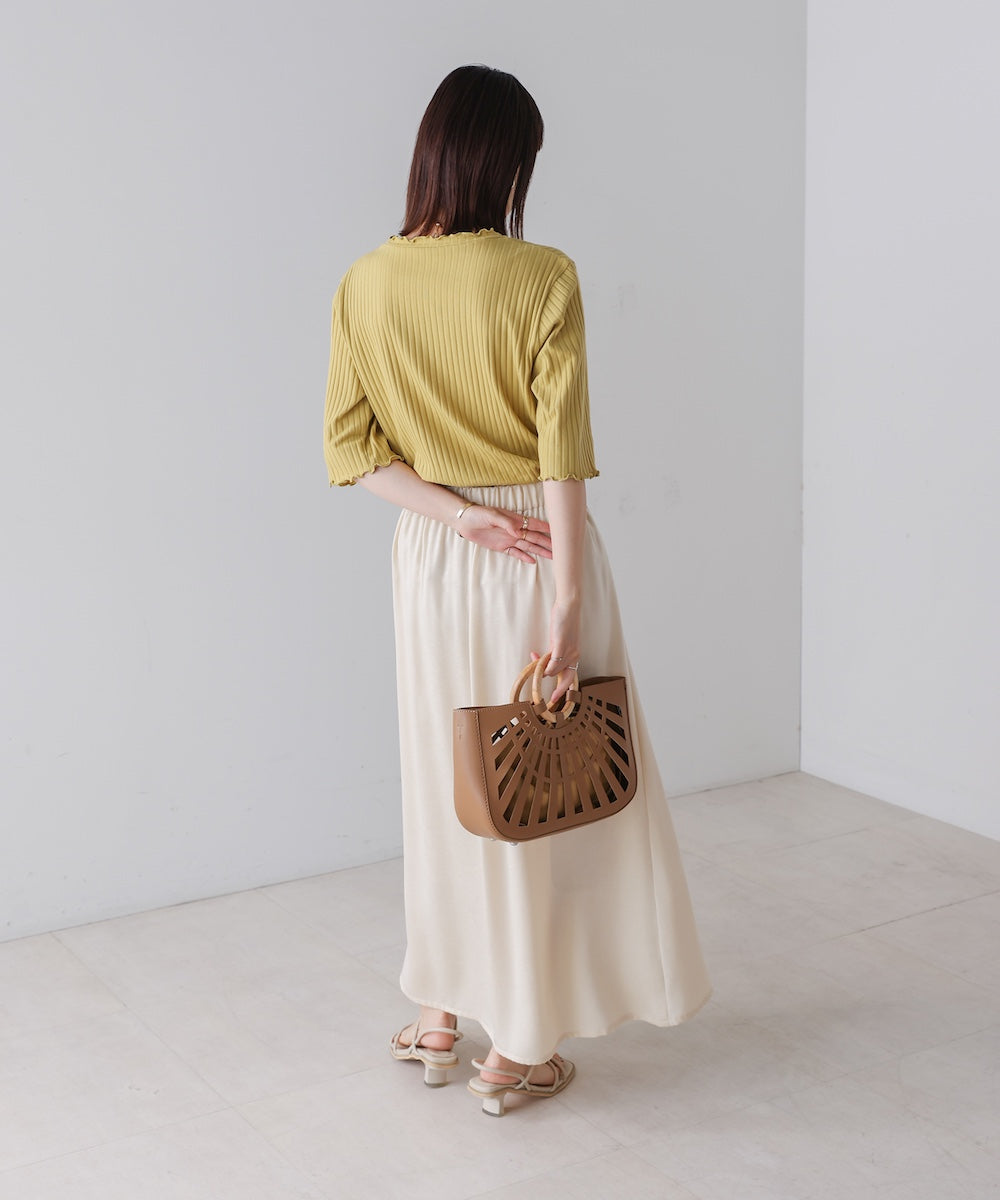 5分袖リブTシャツ