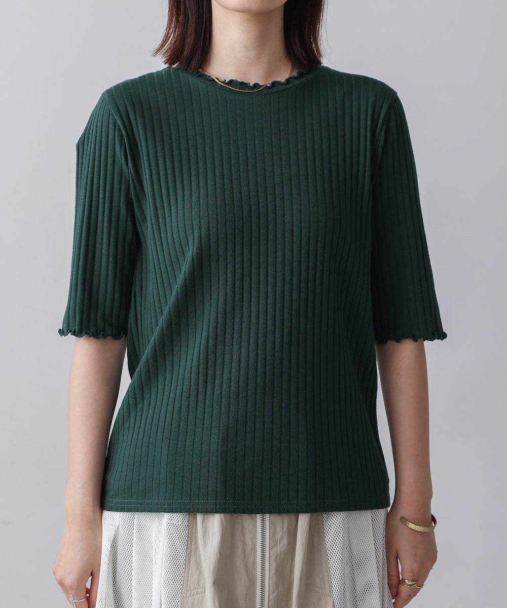 5分袖リブTシャツ