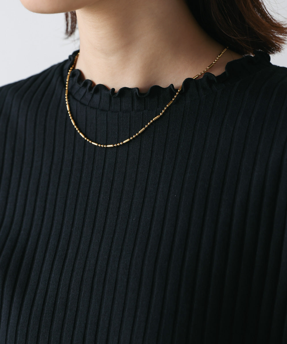 5分袖リブTシャツ