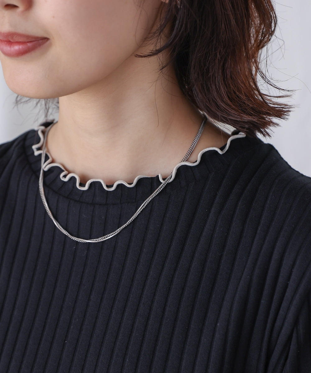 5分袖リブTシャツ