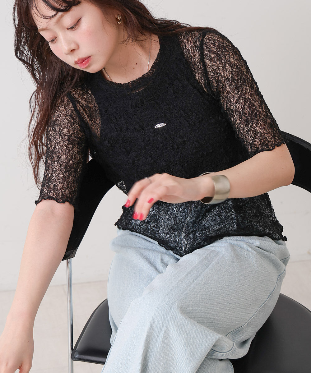 ストレッチレースコンパクトT