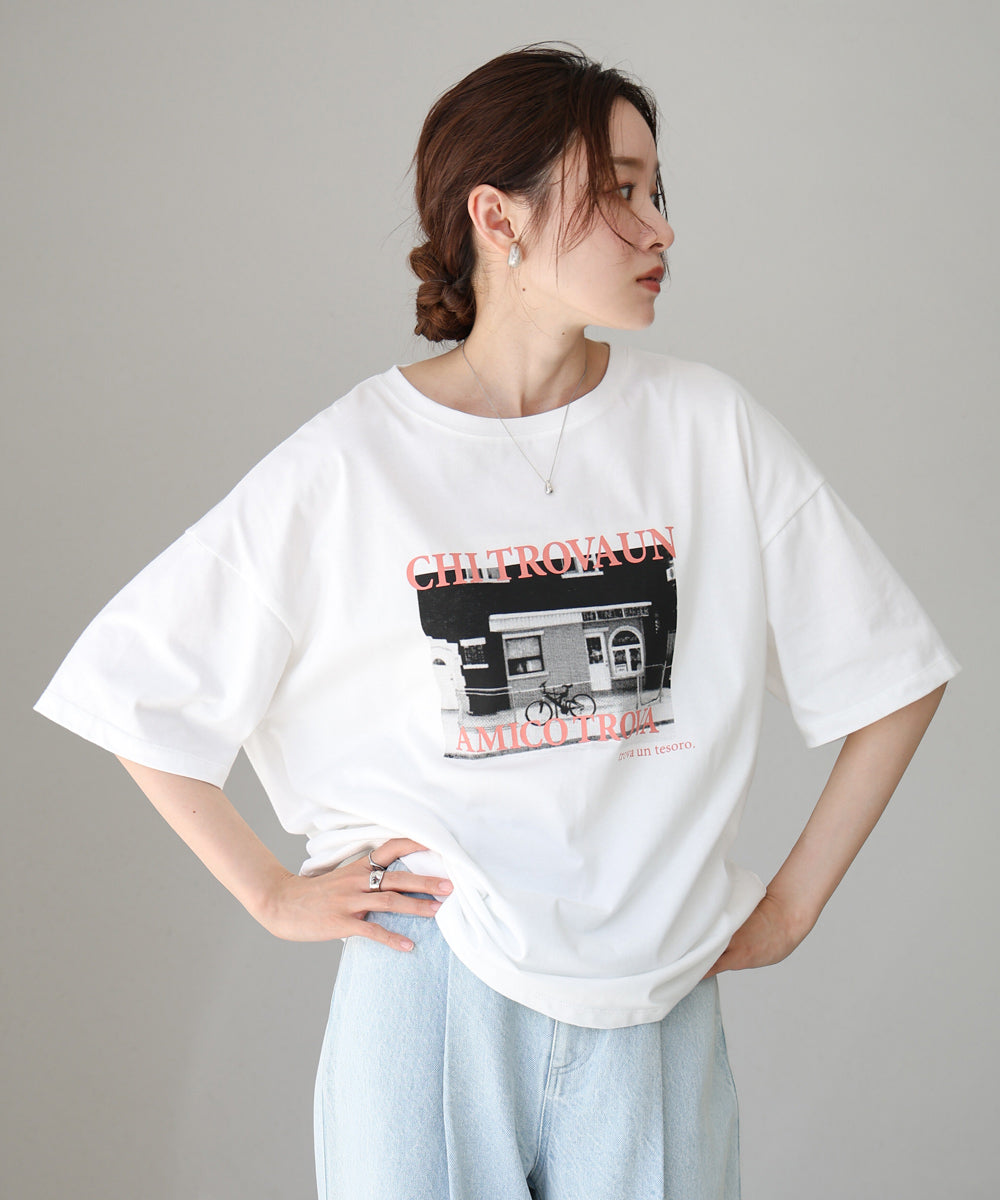 フォトプリントカラーロゴTシャツ