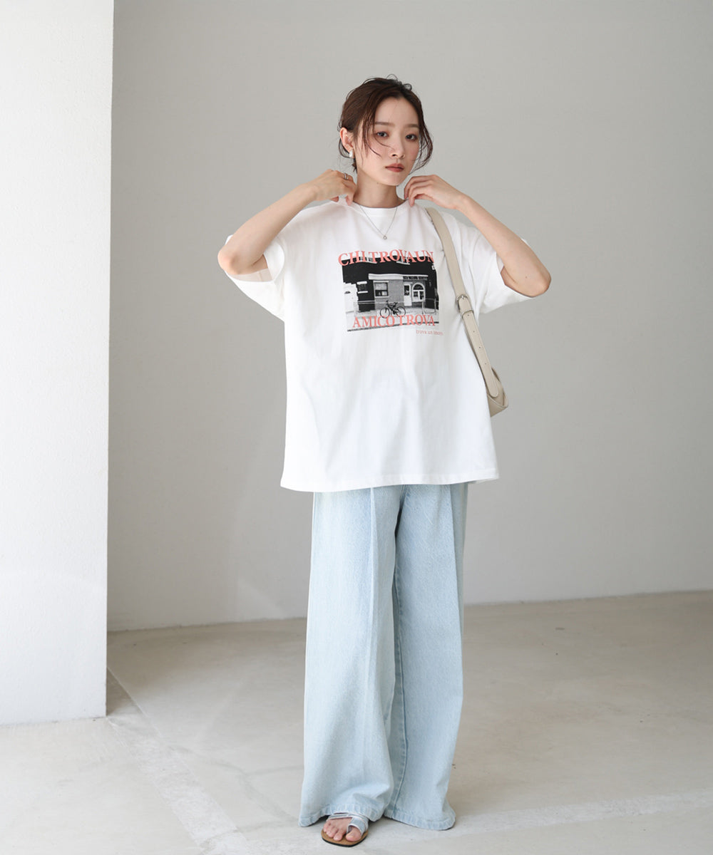 フォトプリントカラーロゴTシャツ