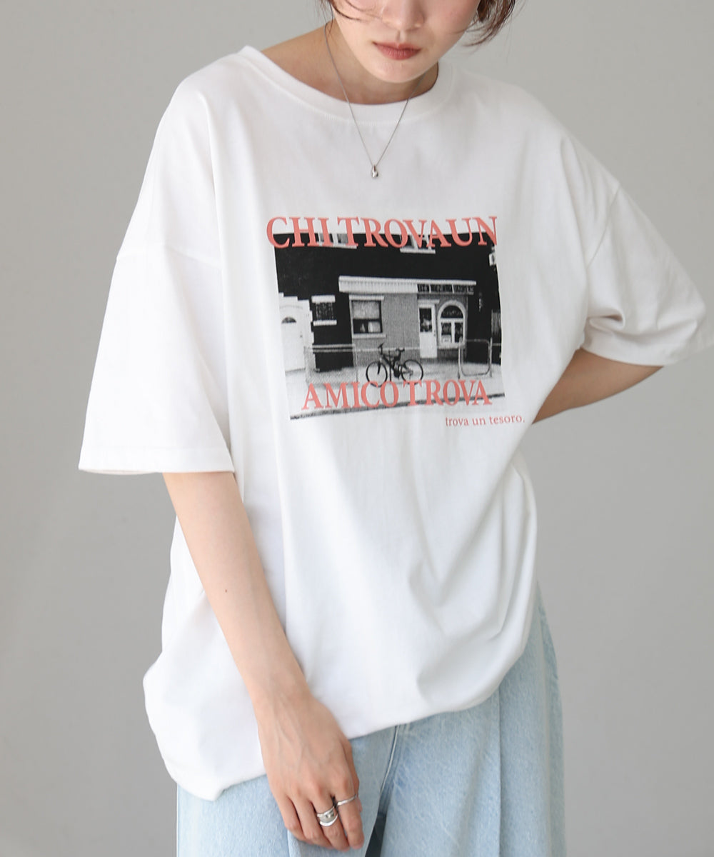 フォトプリントカラーロゴTシャツ