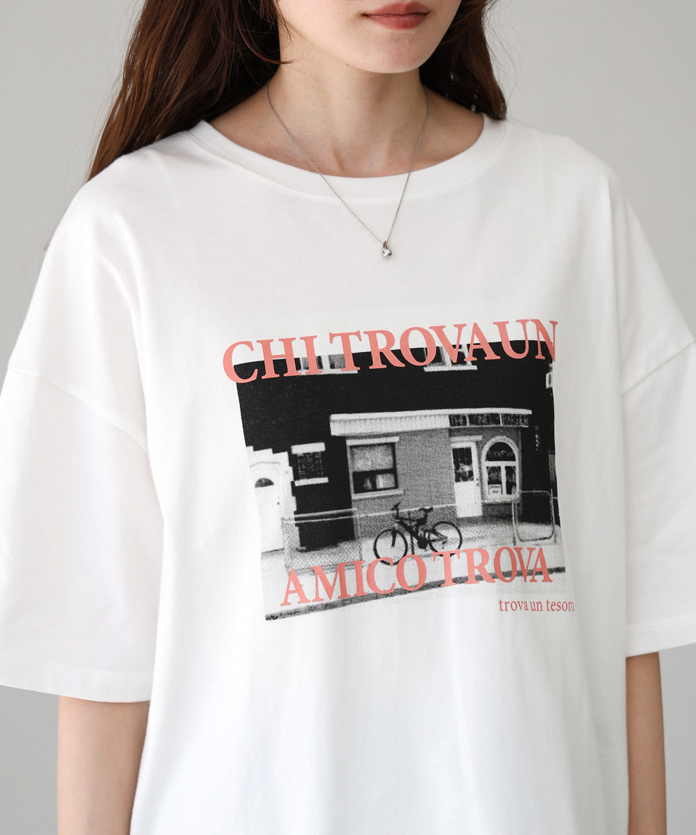 フォトプリントカラーロゴTシャツ