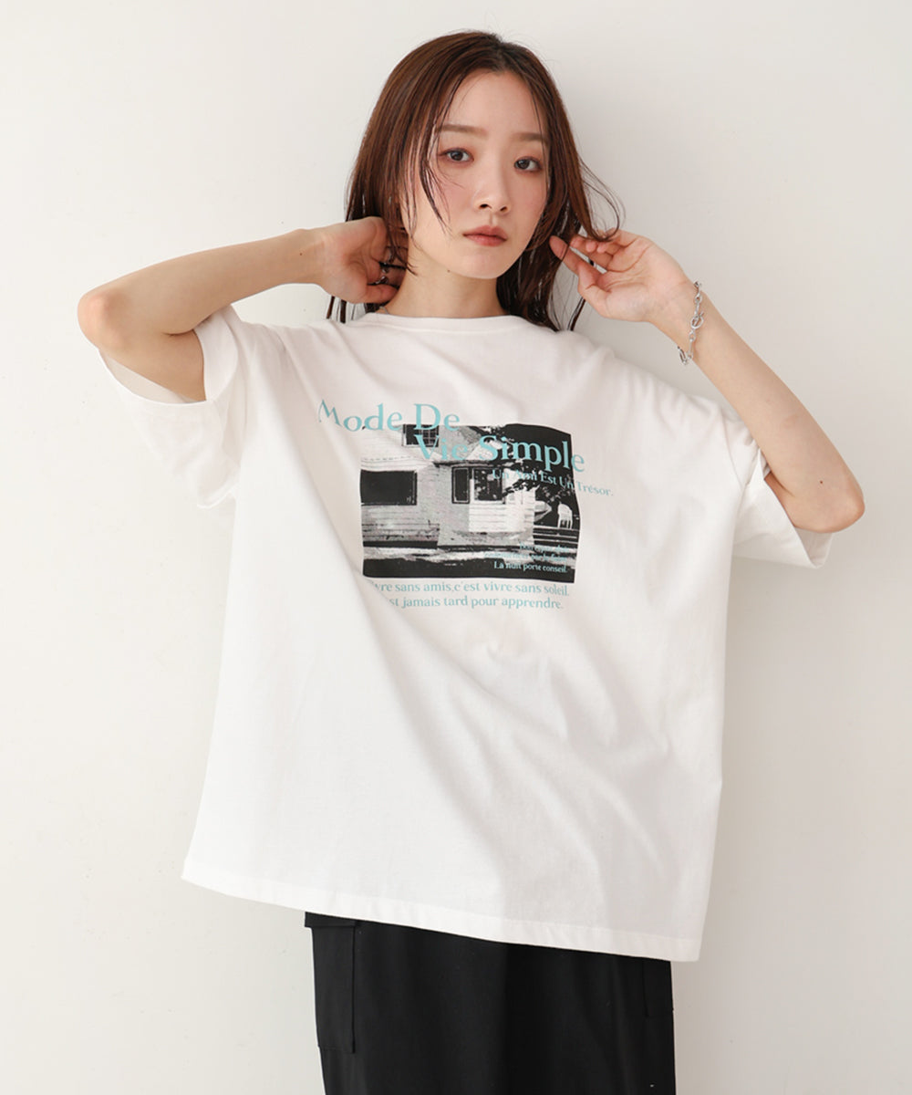 フォトプリントカラーロゴTシャツ