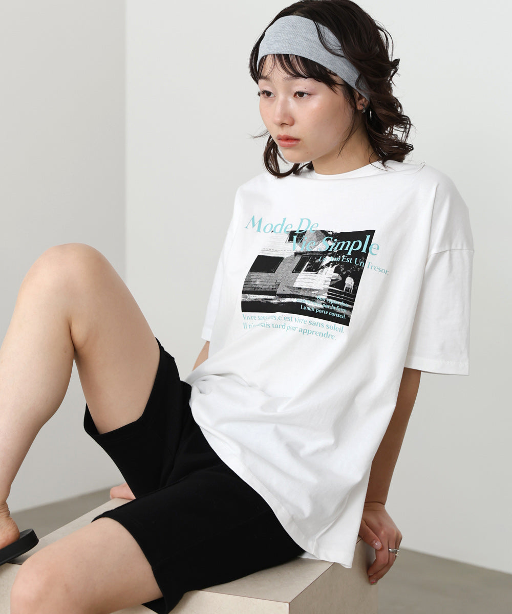 フォトプリントカラーロゴTシャツ