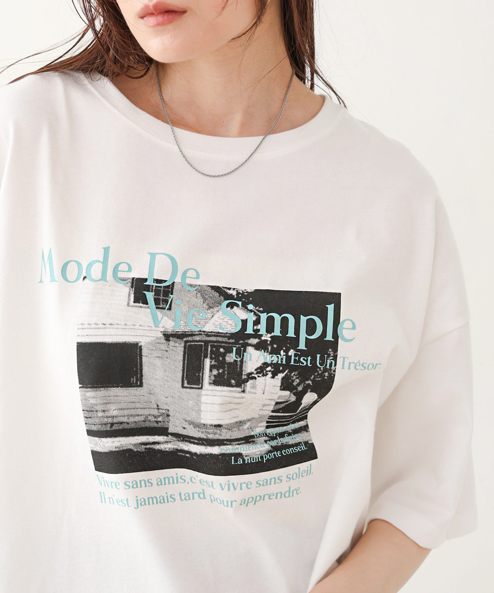フォトプリントカラーロゴTシャツ