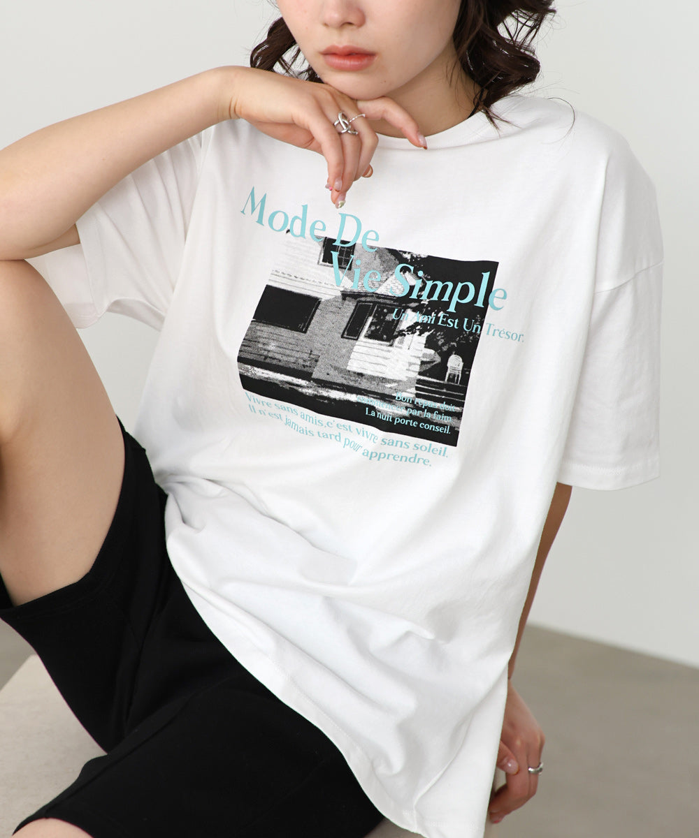フォトプリントカラーロゴTシャツ