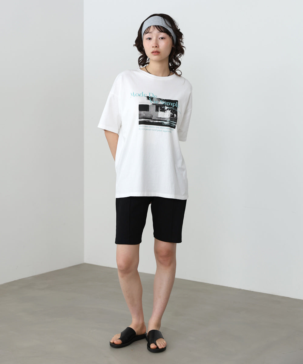 フォトプリントカラーロゴTシャツ