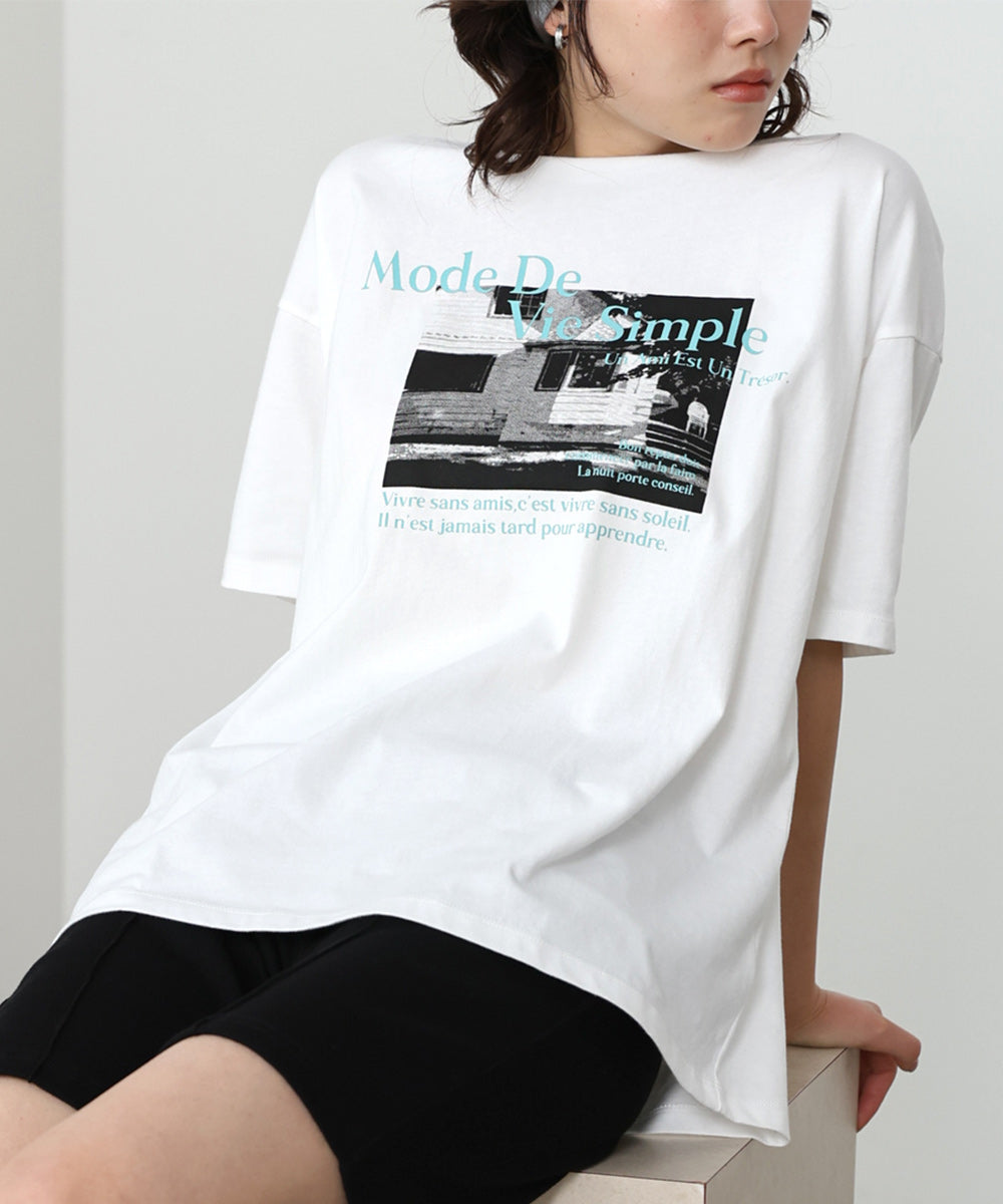 フォトプリントカラーロゴTシャツ