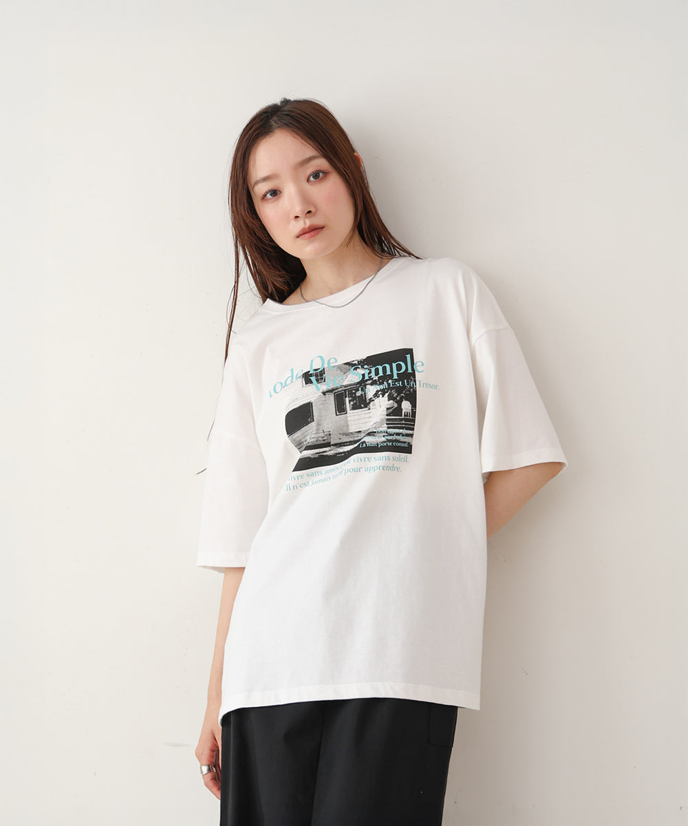 フォトプリントカラーロゴTシャツ