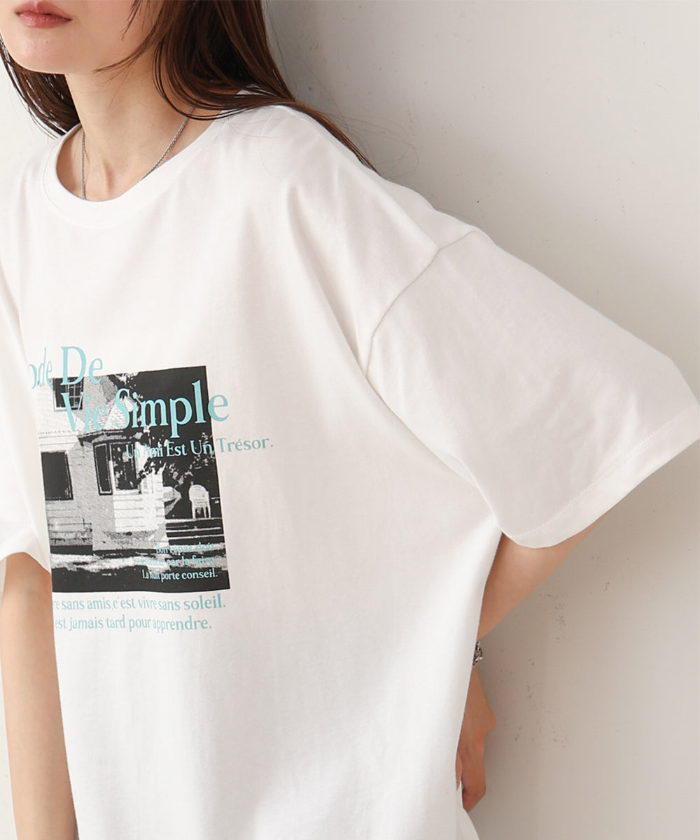 フォトプリントカラーロゴTシャツ