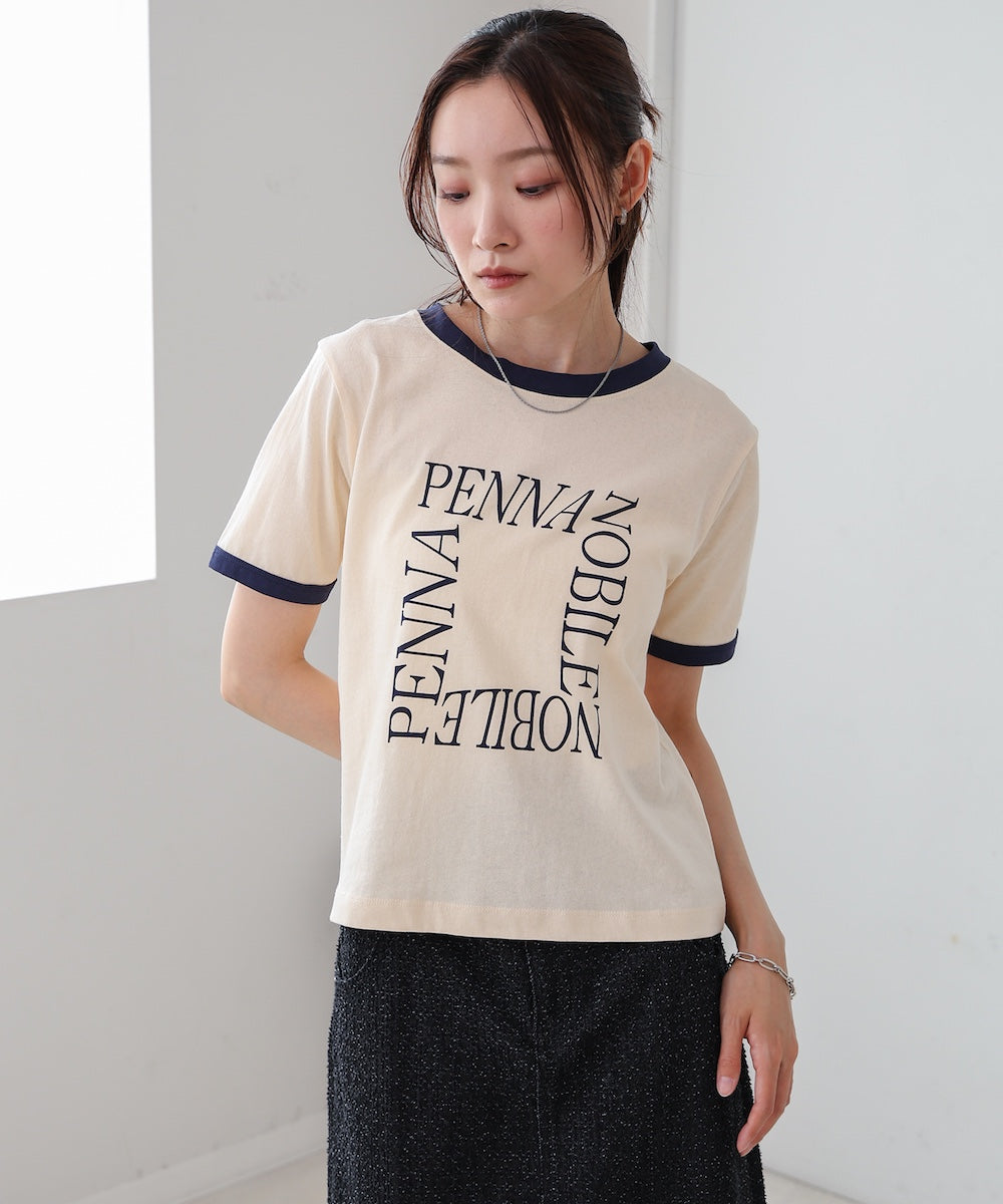 配色リンガーロゴTシャツ