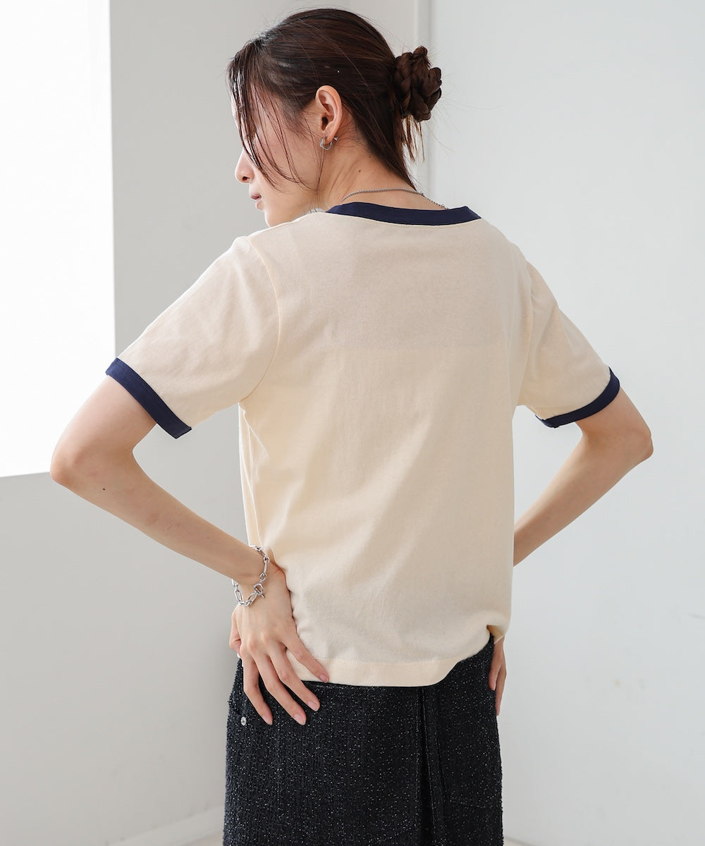 配色リンガーロゴTシャツ