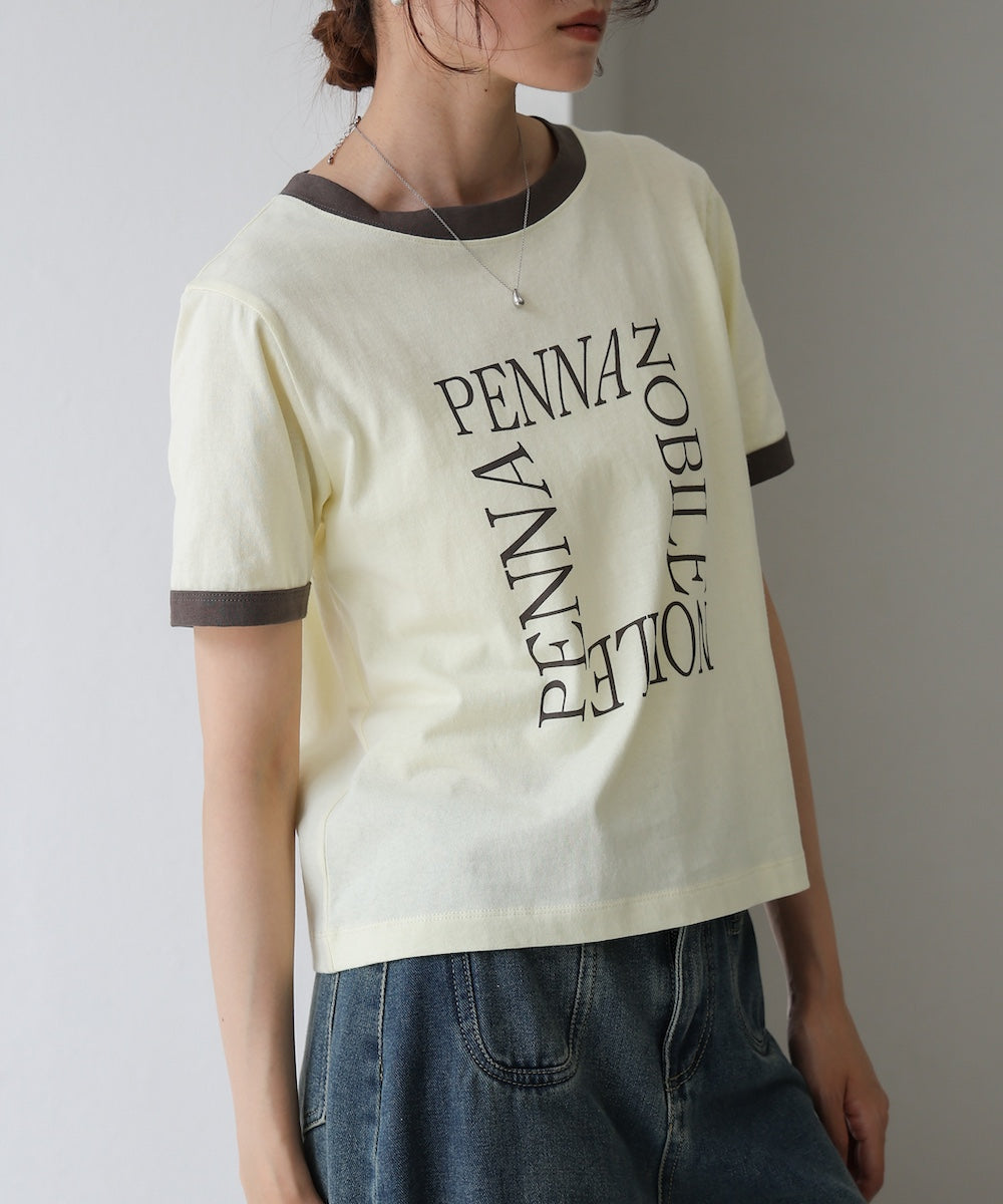 配色リンガーロゴTシャツ