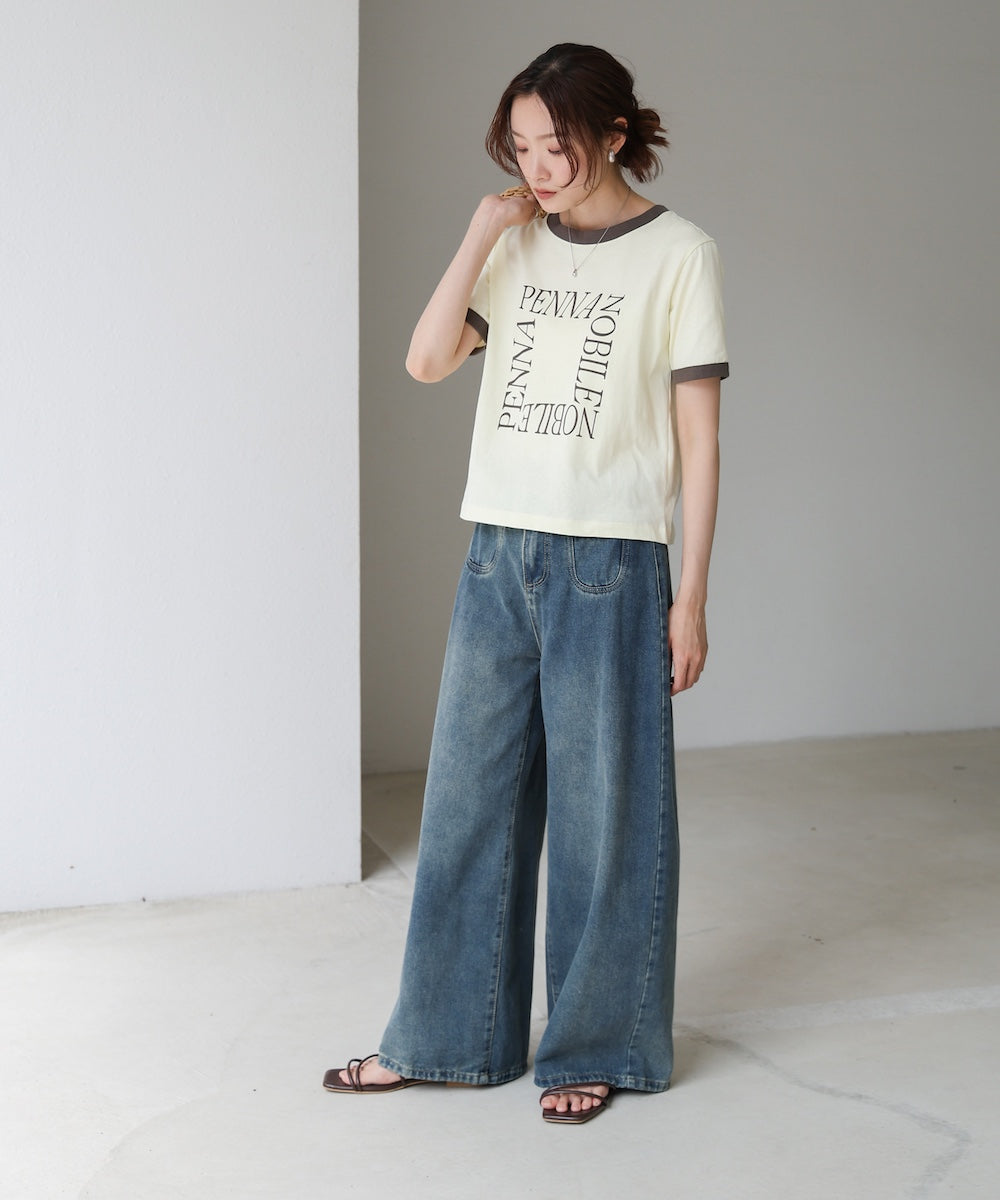 配色リンガーロゴTシャツ