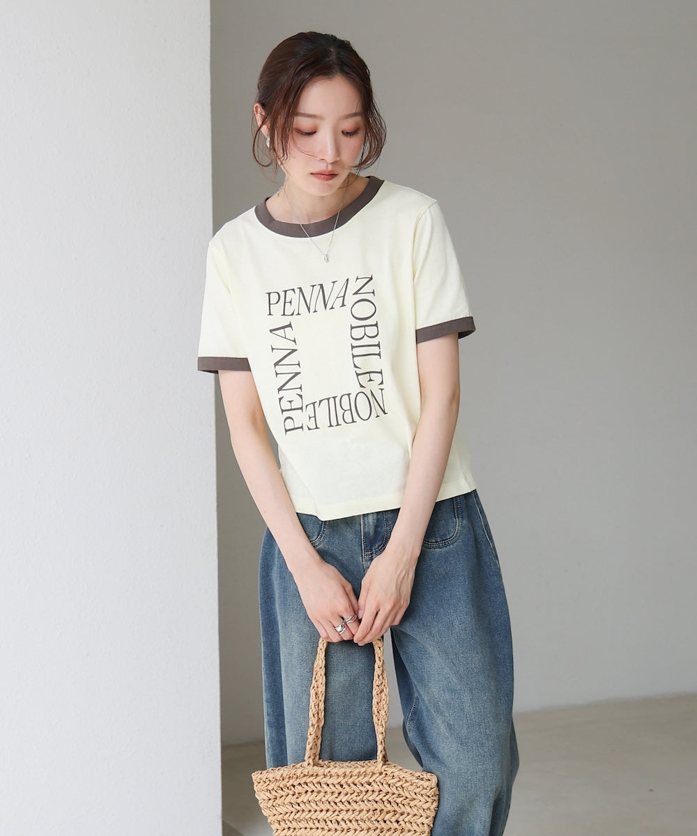 配色リンガーロゴTシャツ