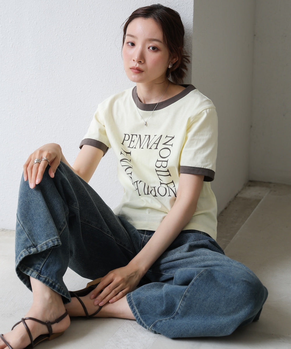 配色リンガーロゴTシャツ