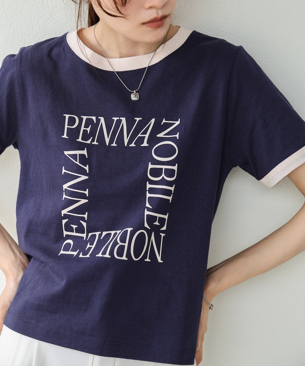 配色リンガーロゴTシャツ