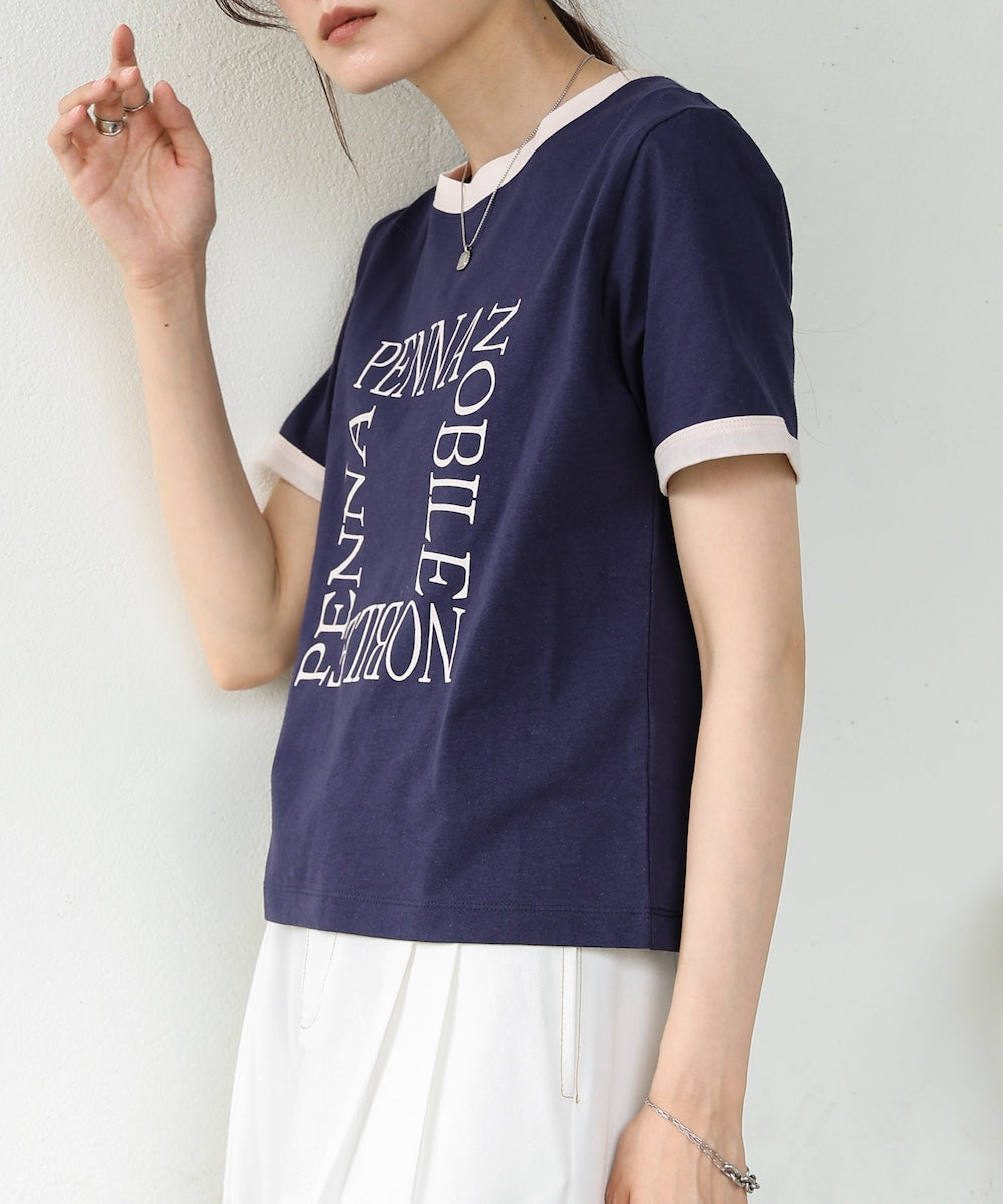 配色リンガーロゴTシャツ