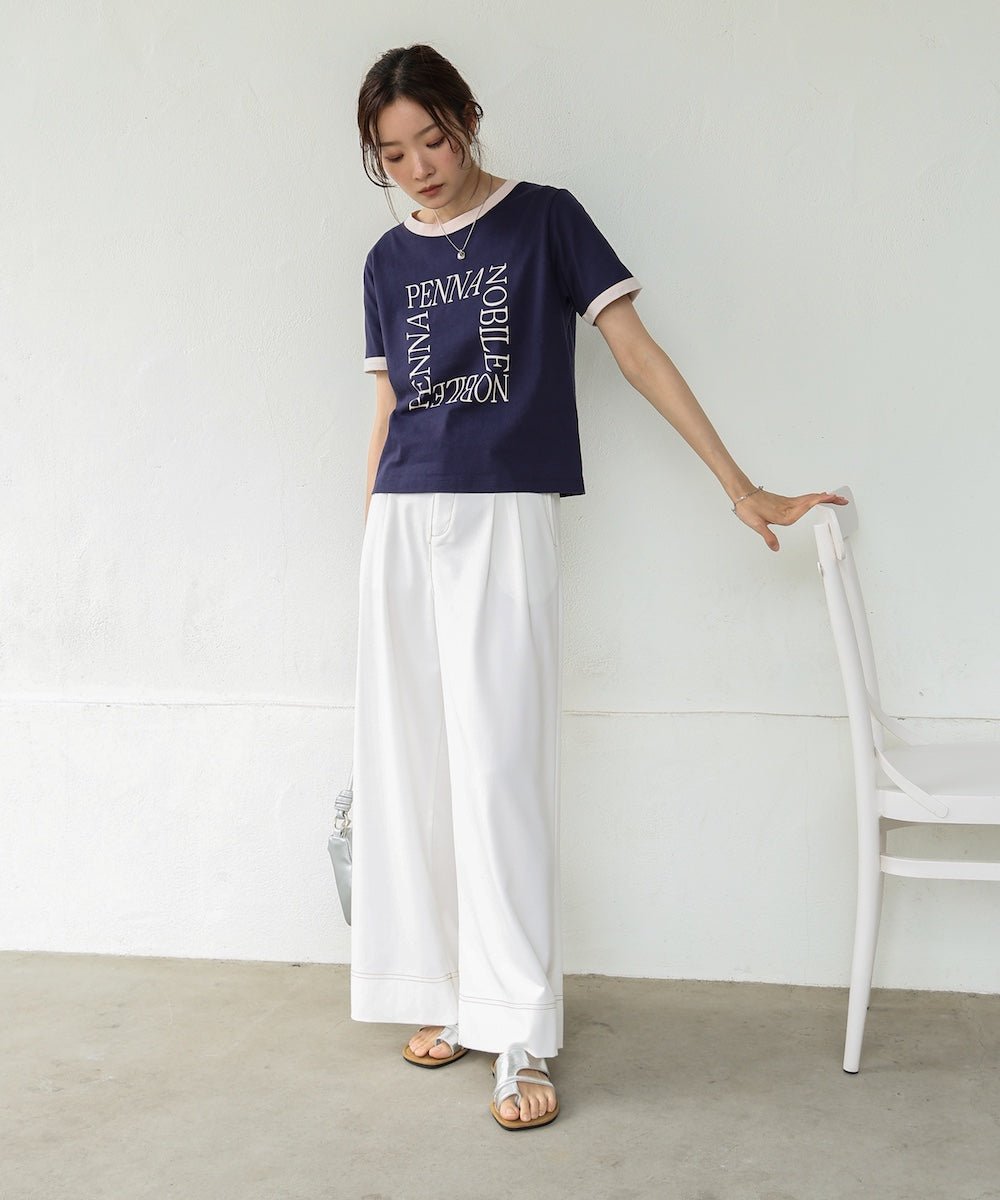 配色リンガーロゴTシャツ