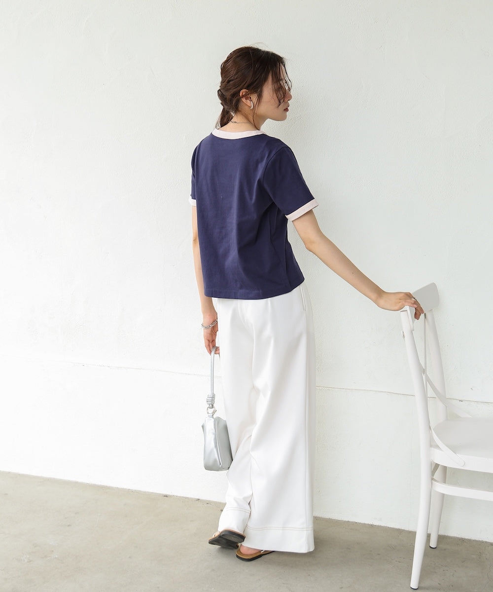 配色リンガーロゴTシャツ