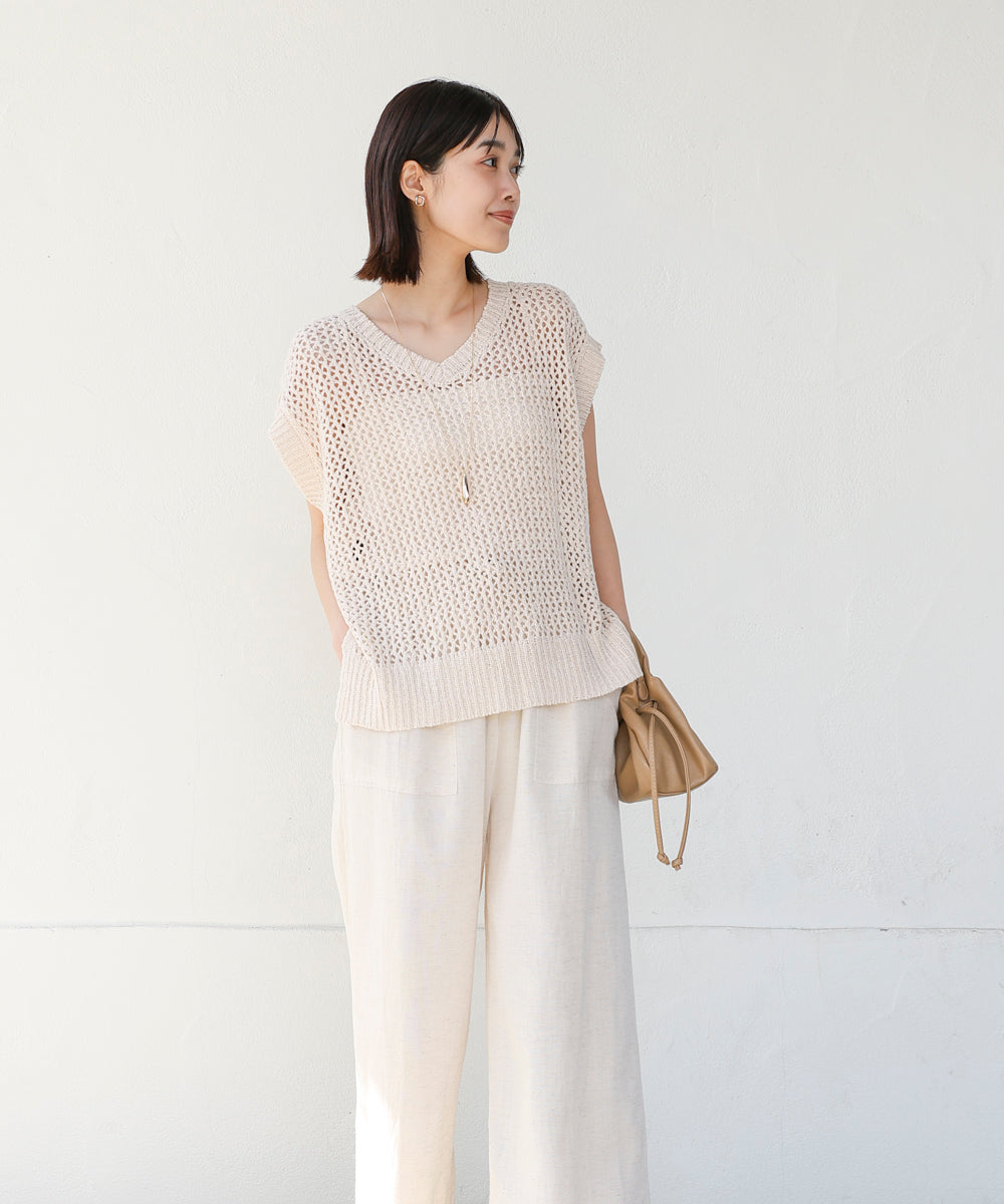【WEB限定】透かし編みニット