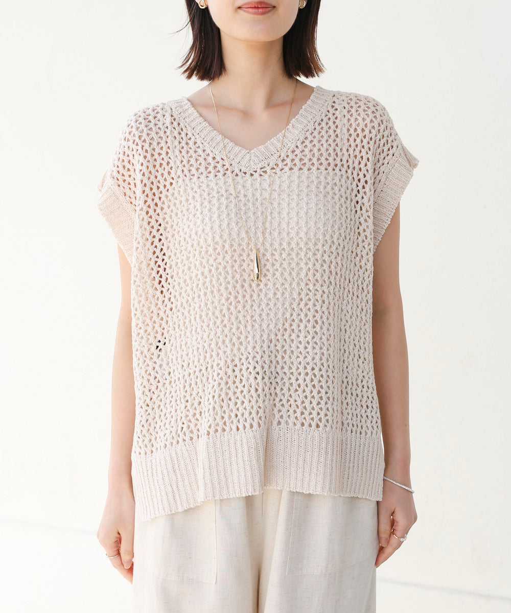 【WEB限定】透かし編みニット