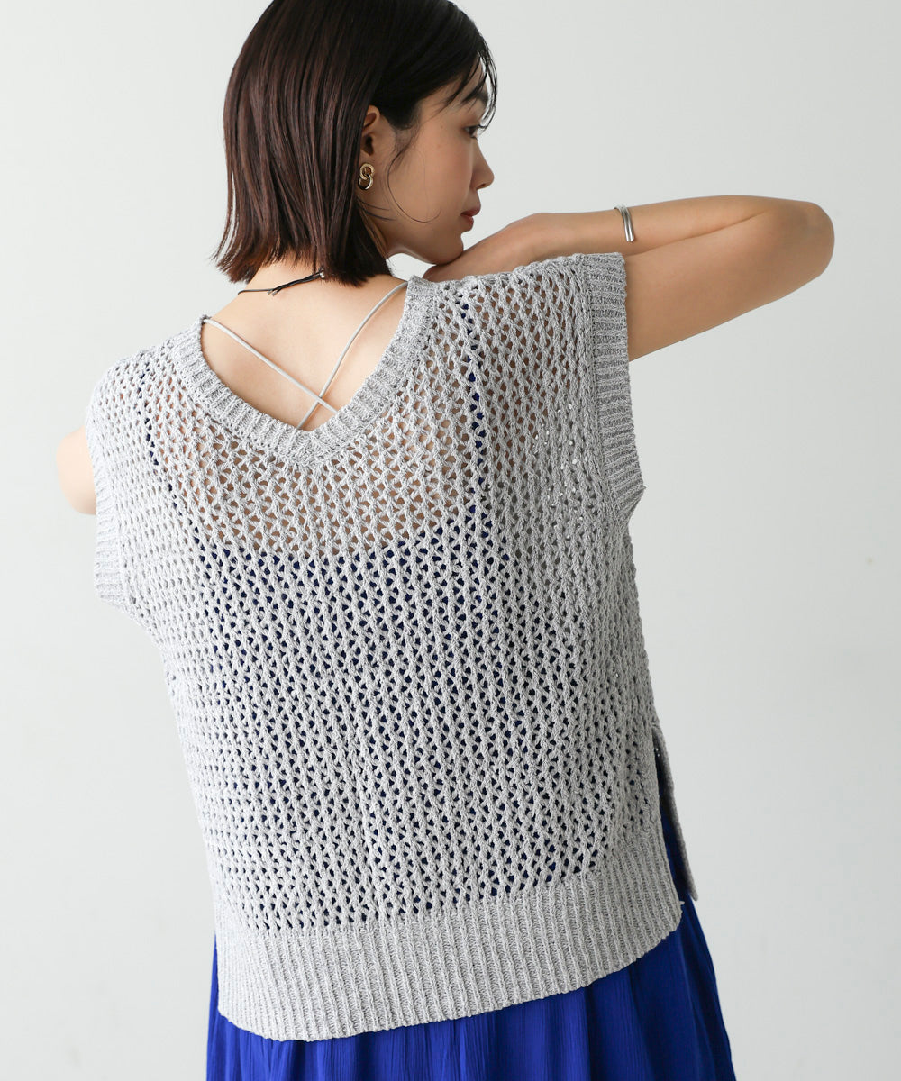 【WEB限定】透かし編みニット