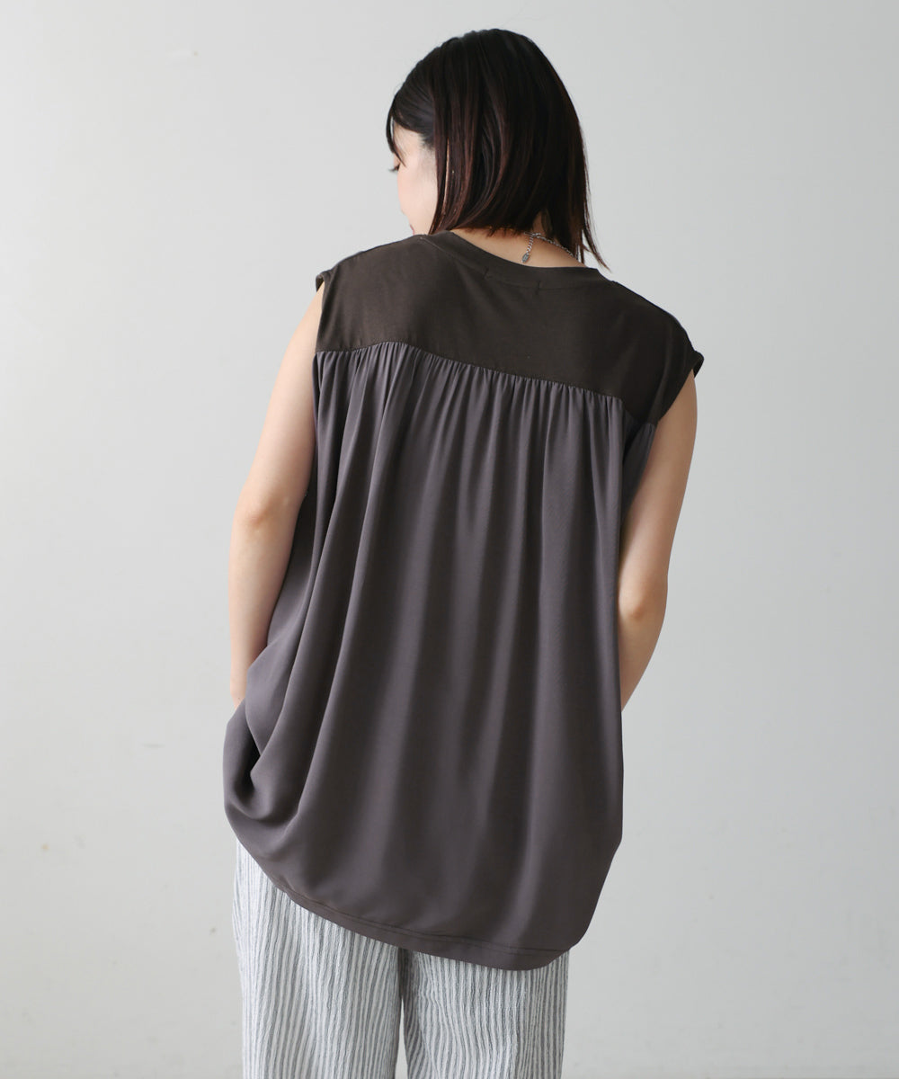 異素材プリントチュニック