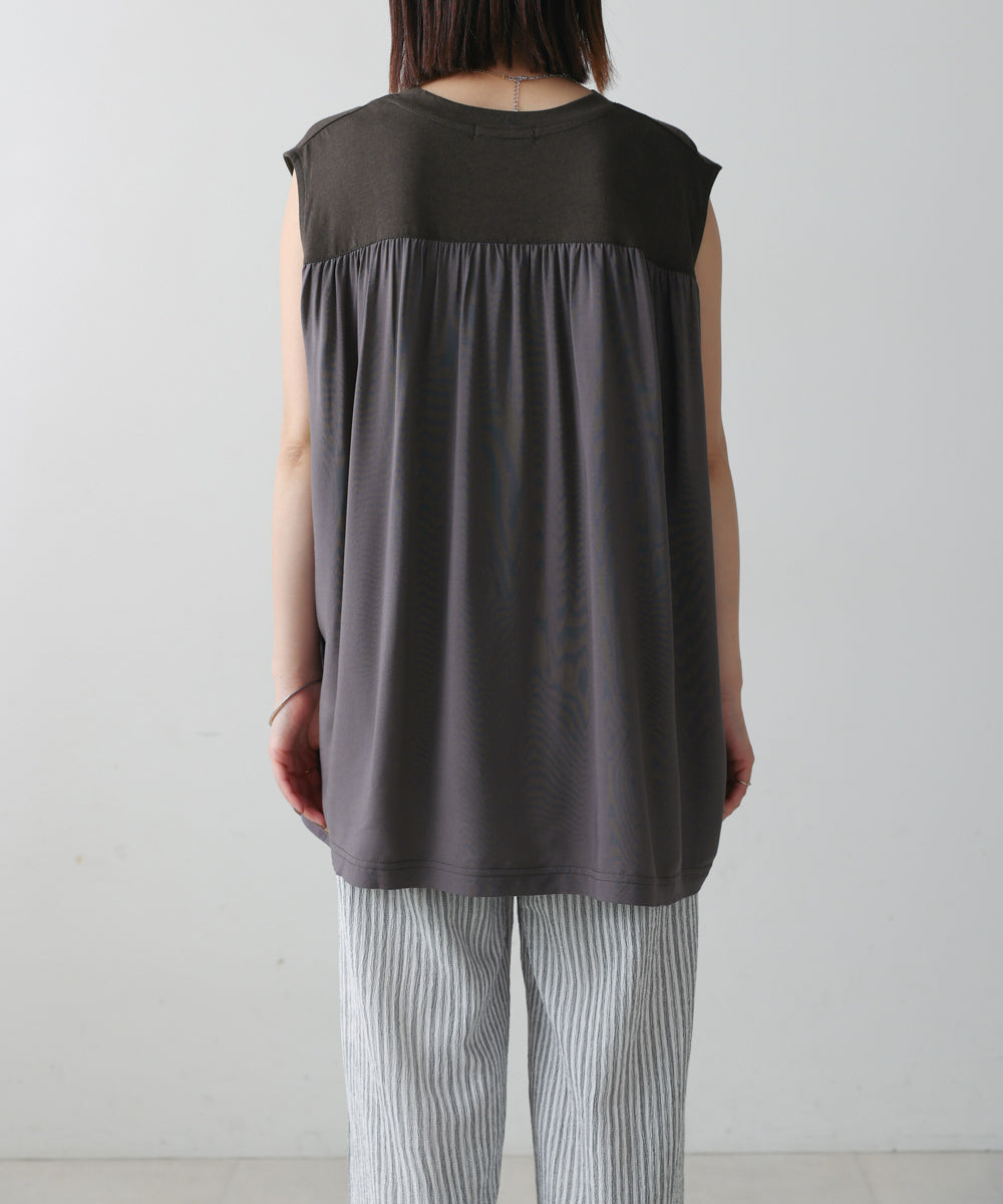 異素材プリントチュニック