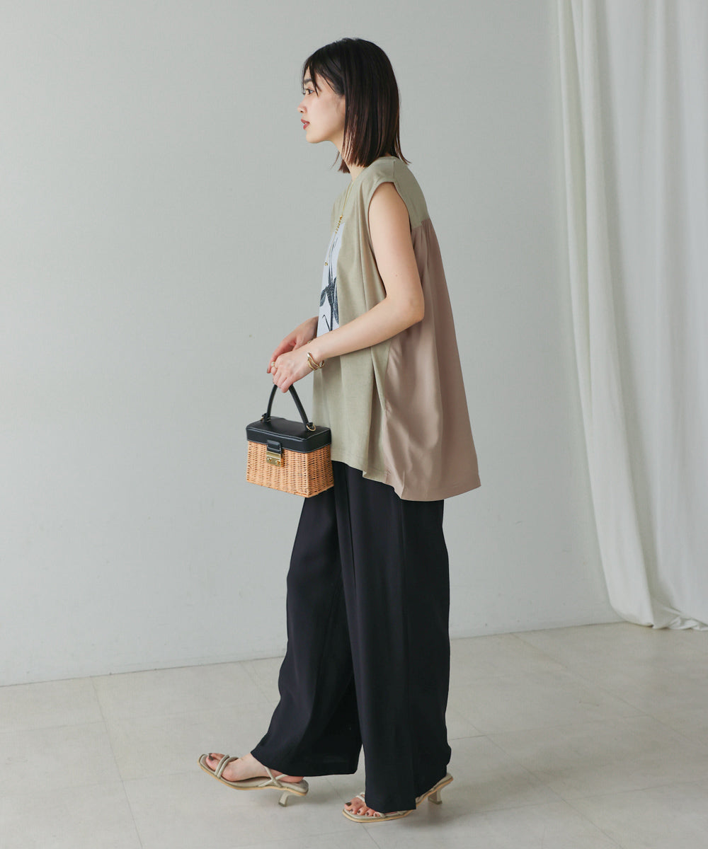 異素材プリントチュニック