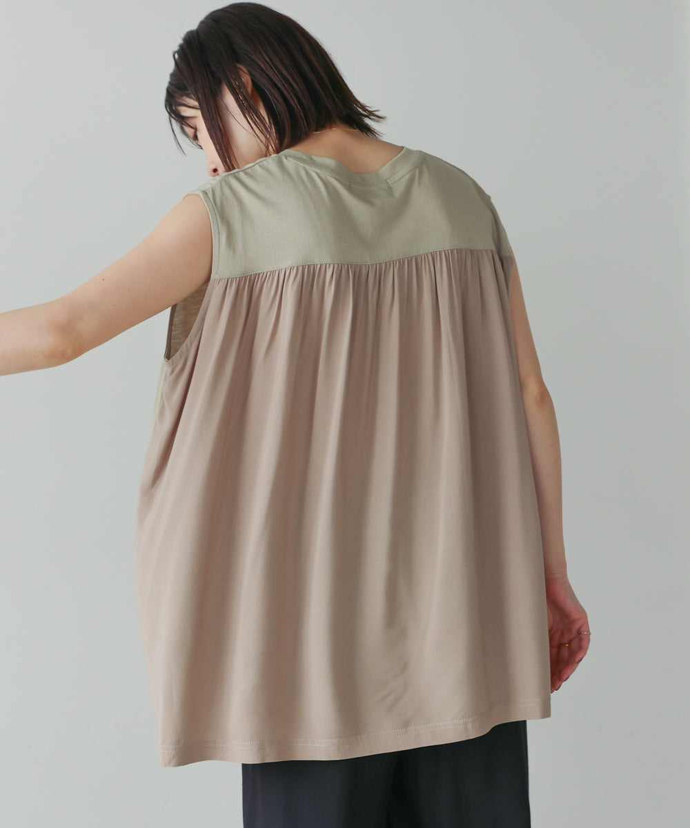 異素材プリントチュニック