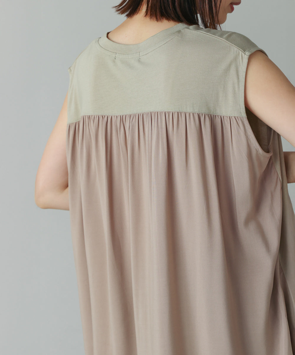 異素材プリントチュニック