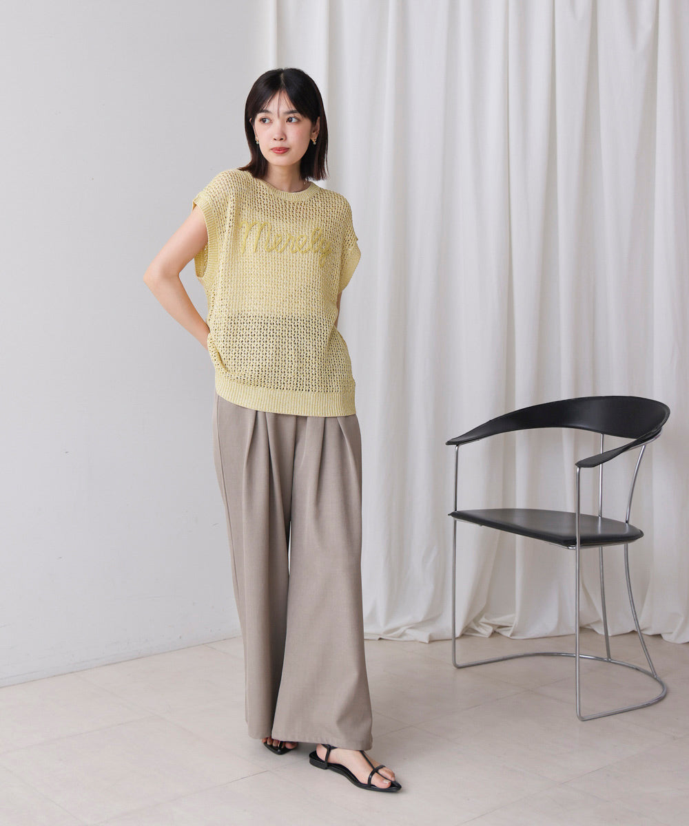 ミックスカラーロゴメッシュニット