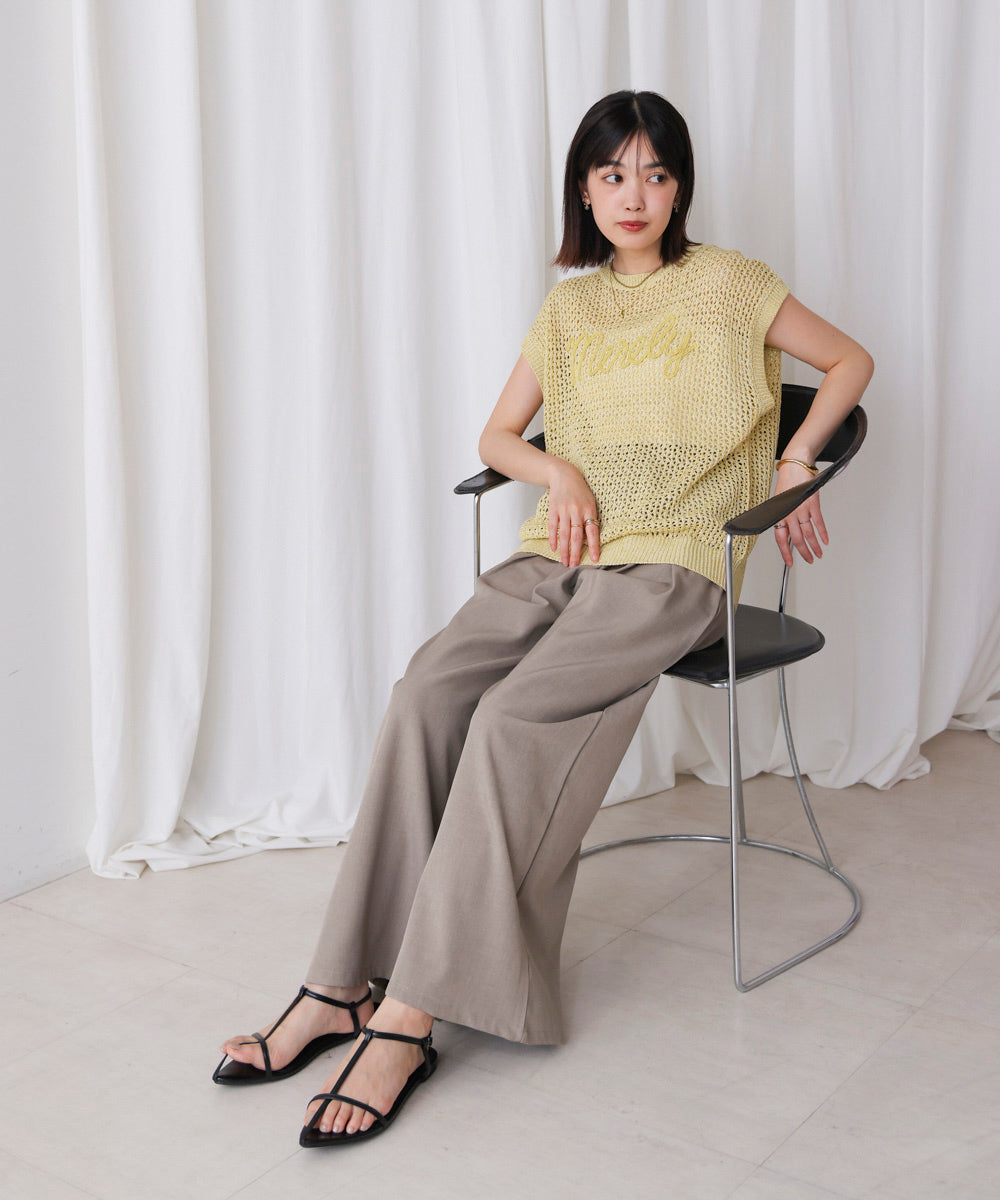 ミックスカラーロゴメッシュニット