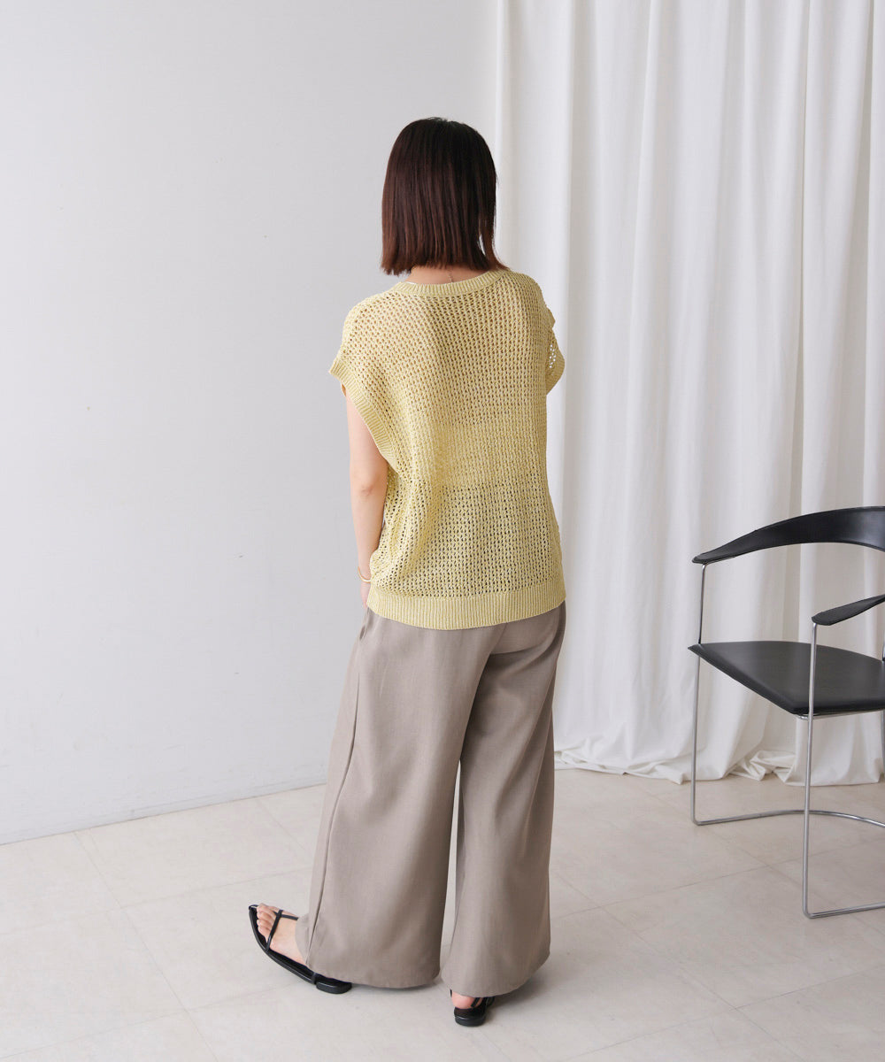 ミックスカラーロゴメッシュニット