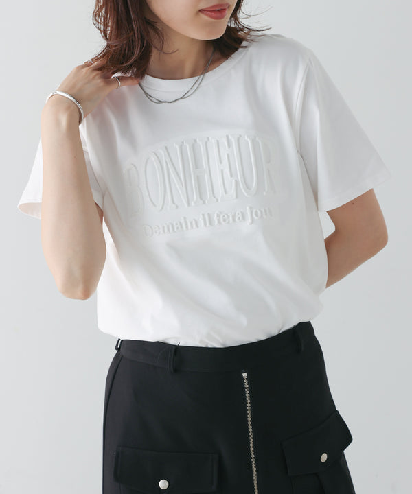 ラメエンボスロゴTシャツ