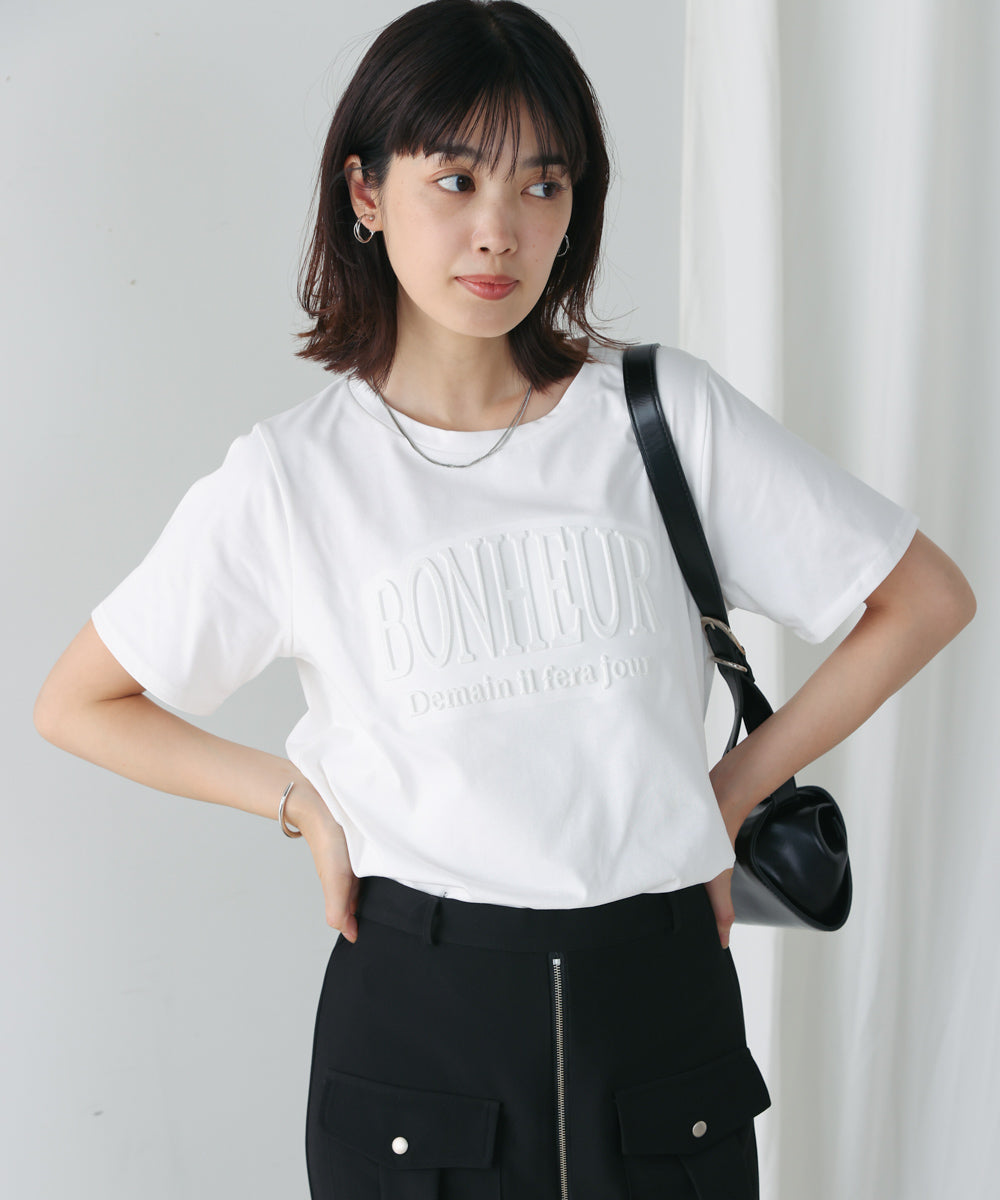 ラメエンボスロゴTシャツ