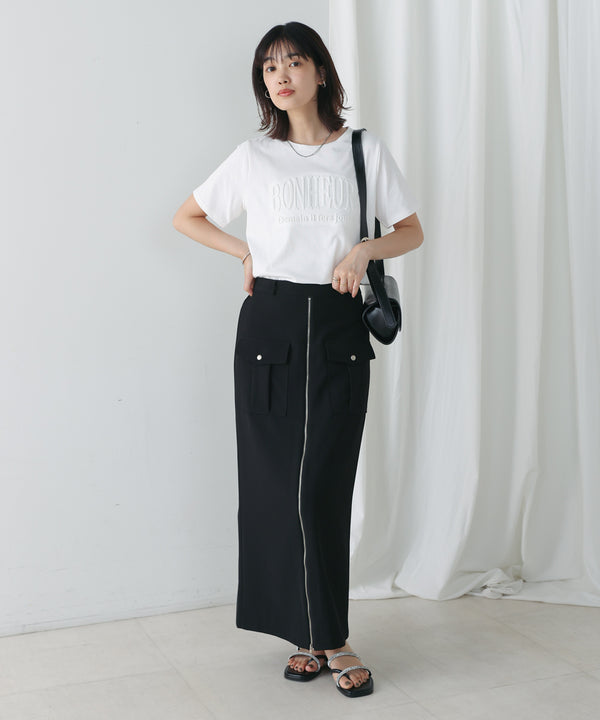 ラメエンボスロゴTシャツ