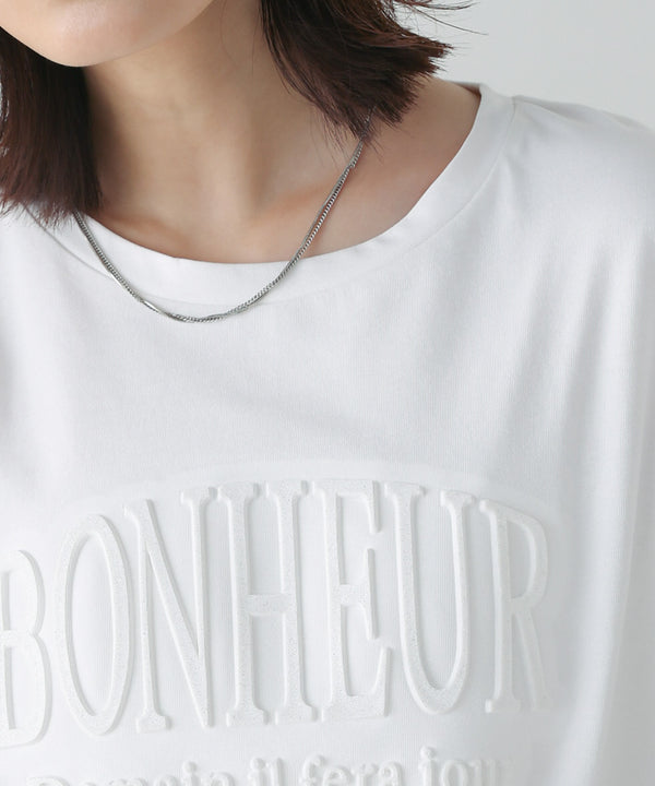 ラメエンボスロゴTシャツ