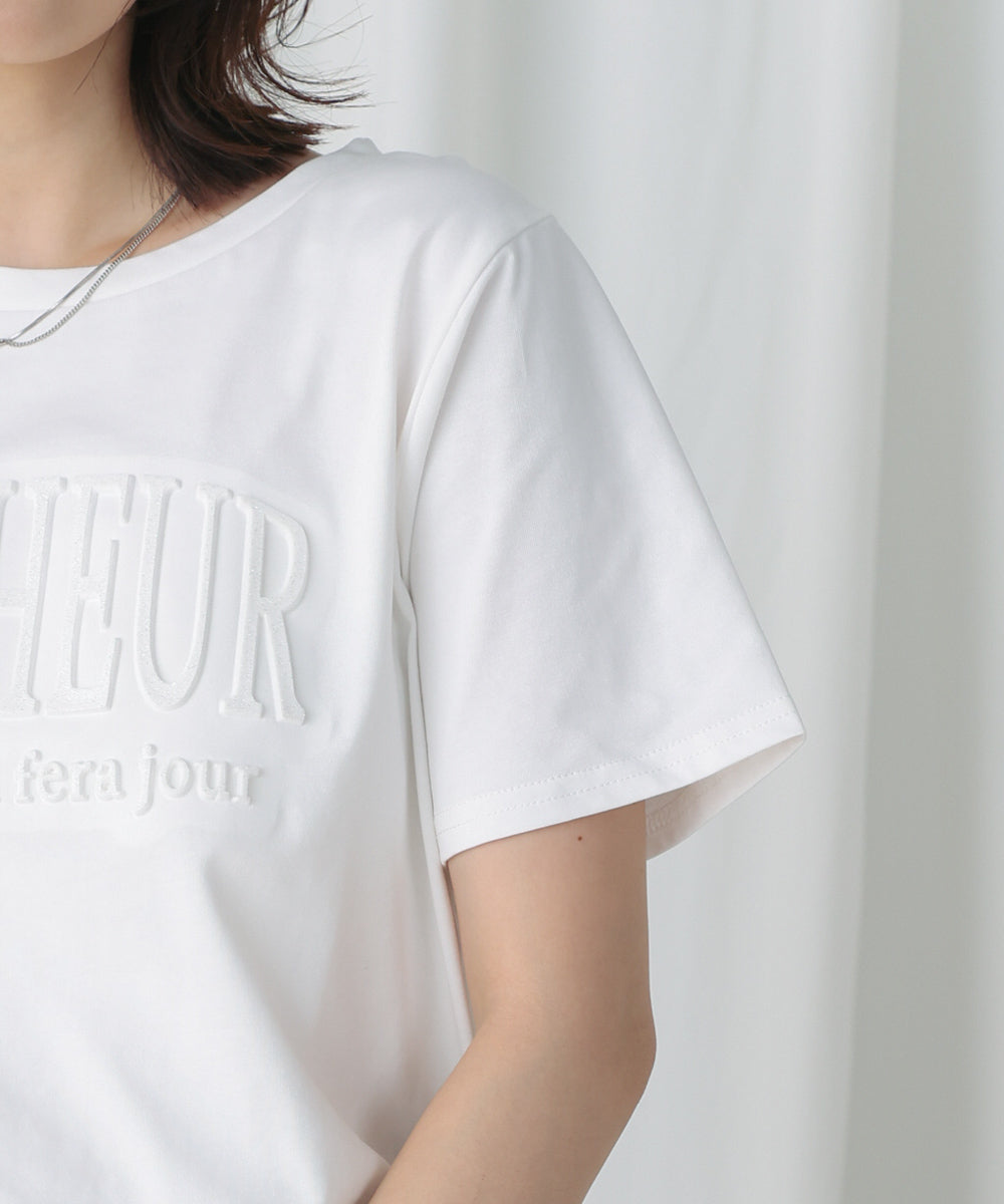 ラメエンボスロゴTシャツ